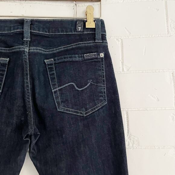 7 FOR ALL MANKIND Roxanne Dark Wash Mid Rise Skinny Jeans 26 - Picture 8 of 10